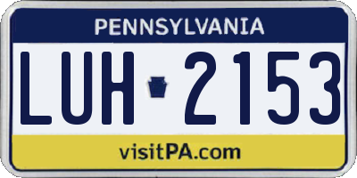 PA license plate LUH2153