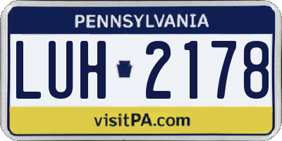PA license plate LUH2178