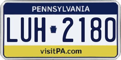 PA license plate LUH2180
