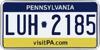 PA license plate LUH2185
