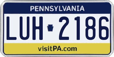 PA license plate LUH2186