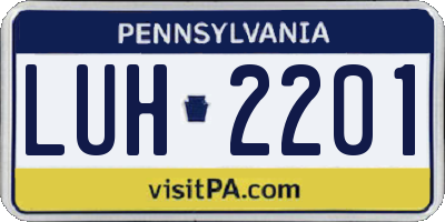 PA license plate LUH2201