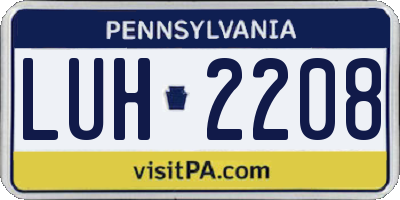 PA license plate LUH2208