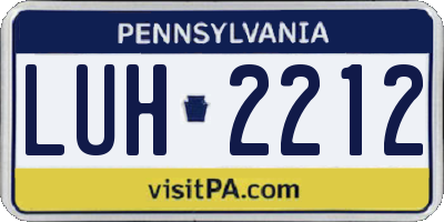 PA license plate LUH2212