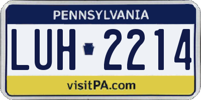 PA license plate LUH2214