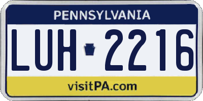 PA license plate LUH2216