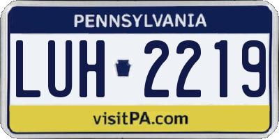 PA license plate LUH2219