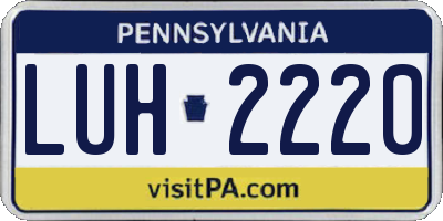 PA license plate LUH2220