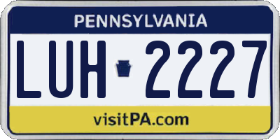 PA license plate LUH2227
