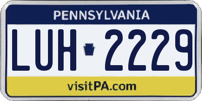 PA license plate LUH2229