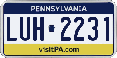 PA license plate LUH2231