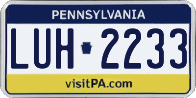 PA license plate LUH2233