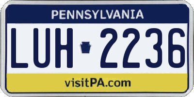 PA license plate LUH2236