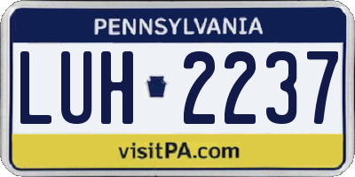 PA license plate LUH2237