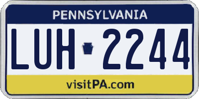 PA license plate LUH2244