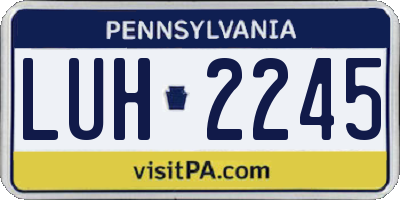 PA license plate LUH2245