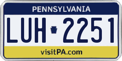 PA license plate LUH2251