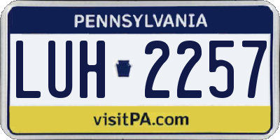 PA license plate LUH2257