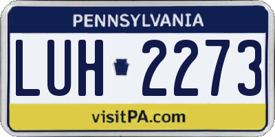 PA license plate LUH2273