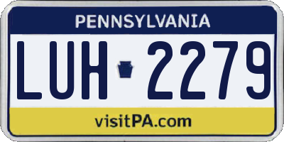 PA license plate LUH2279