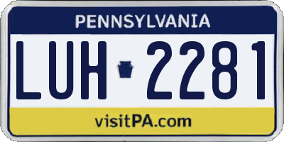 PA license plate LUH2281