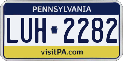 PA license plate LUH2282