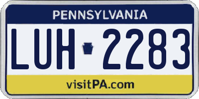 PA license plate LUH2283