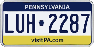 PA license plate LUH2287