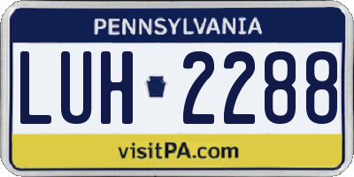 PA license plate LUH2288