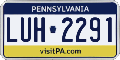 PA license plate LUH2291