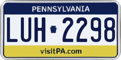PA license plate LUH2298