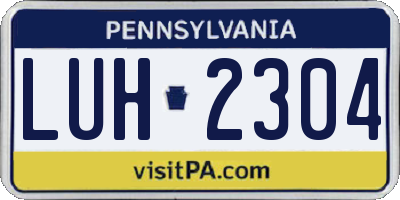 PA license plate LUH2304