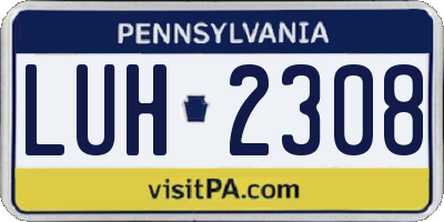 PA license plate LUH2308