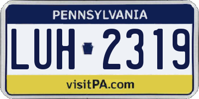 PA license plate LUH2319