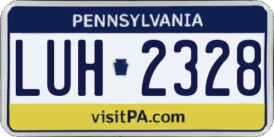 PA license plate LUH2328