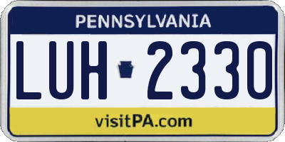 PA license plate LUH2330