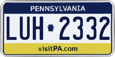 PA license plate LUH2332