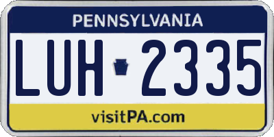 PA license plate LUH2335