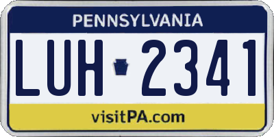 PA license plate LUH2341