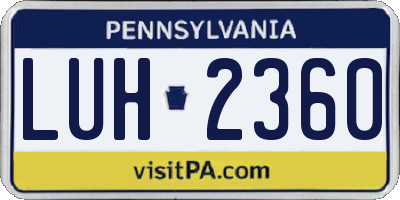 PA license plate LUH2360