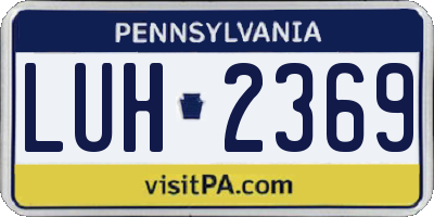 PA license plate LUH2369