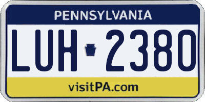 PA license plate LUH2380
