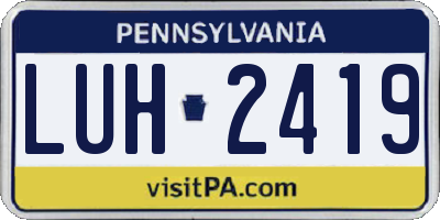 PA license plate LUH2419