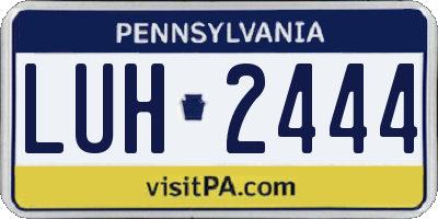 PA license plate LUH2444