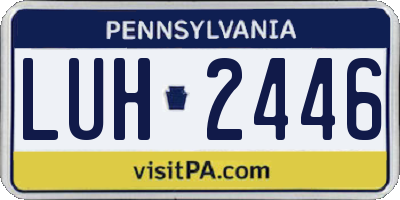 PA license plate LUH2446