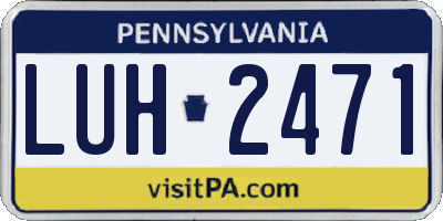 PA license plate LUH2471