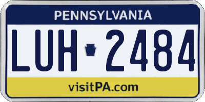 PA license plate LUH2484