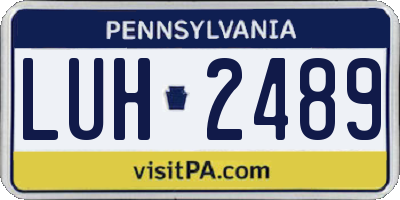 PA license plate LUH2489