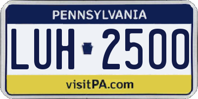 PA license plate LUH2500