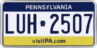 PA license plate LUH2507